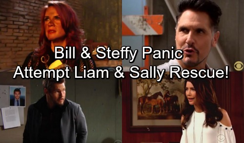 The Bold and the Beautiful Spoilers: Steffy and Bill Desperately Search Crumbling Building for Liam and Sally