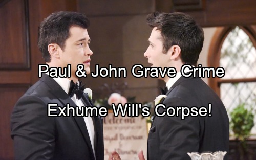 Days of Our Lives Spoilers: Paul Ropes John into Grave Robbery – Sami Catches Them Exhuming Will's Corpse
