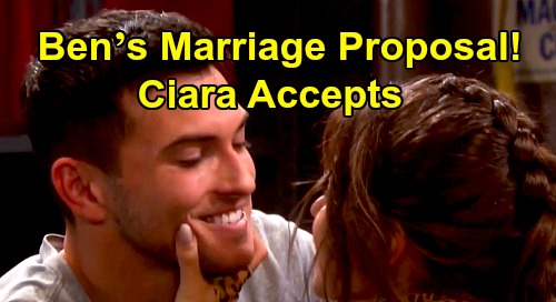 Days of Our Lives Spoilers: Ciara Accepts Ben’s Marriage Proposal - Breaks 'Cin' Engagement News To Hope