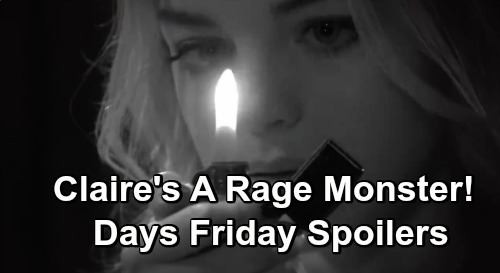 Days of Our Lives Spoilers: Friday, June 28 – Unhinged Claire Attacks Tripp – Marlena Faces Ben’s Bomb – Haley and JJ Make Love