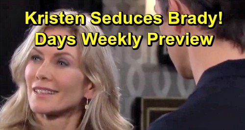 Days of Our Lives Spoilers: Week of May 28 Preview - Kristen Sets Out To Seduce Brady as Nicole - Can Brady Resist?
