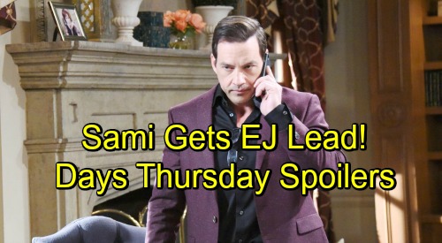 Days of Our Lives Spoilers: Thursday, October 11 – Kristen and Xander’s Secret Mission – Stefan Caves In, Sami Scores EJ Lead