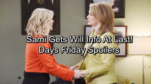 Days of Our Lives Spoilers: Friday, November 3 - Paul Sees Will – Susan Comes Clean – Theo's Got Big News for Kate