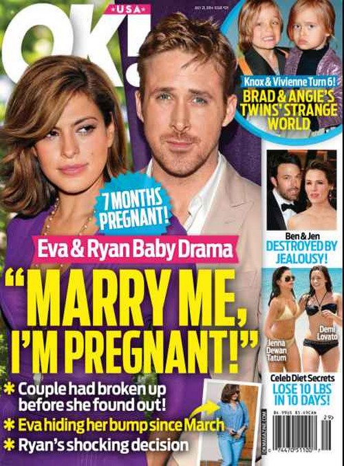 Eva Mendes Pregnant With Ryan Gosling's Baby - First Child Pregnancy 7 Months Along