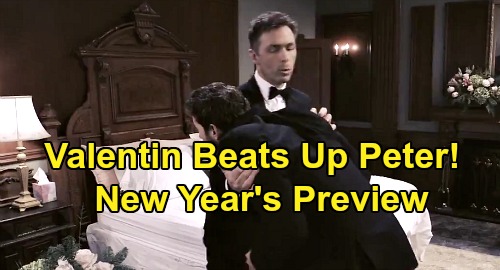 General Hospital Spoilers: New Year's Preview - Valentin Beats Up Peter, Traps Ava - New Couple Kiss - Nikolas Revealed