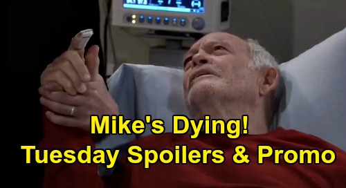 General Hospital Spoilers: Tuesday, April 21 – Mike's Dying, Holds Sonny's Hand - Cyrus Wants to Team Up with Julian