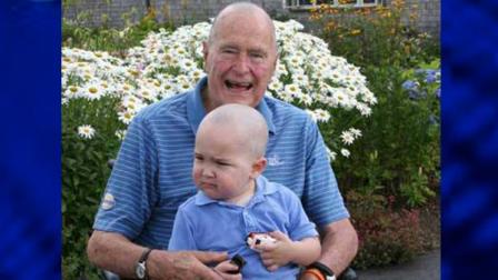 George Bush Shaved Head To Show Support and Solidarity For Young Leukemia Patient