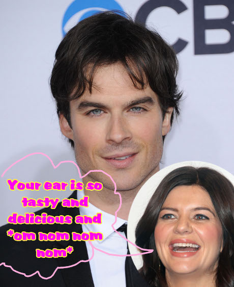 Ian Somerhalder Licked, Kissed, and Fondled by Casey Wilson: He's Cheating on Nina Dobrev?