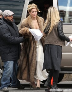 Exclusive... Bradley Cooper & Jennifer Lawrence Rock 70s Styles On Set