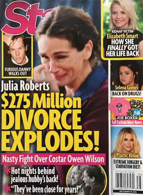 Julia Roberts And Danny Moder Divorce: Marriage Destroyed Over Julia’s Alleged Owen Wilson Relationship - Cheating For Years?