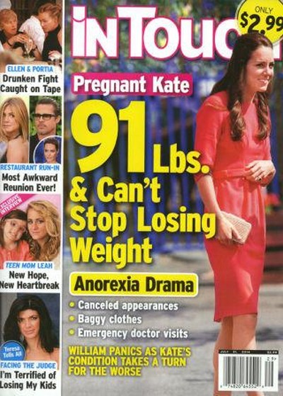 Pregnant Kate Middleton: 91 Pound Anorexic - Prince William Fears Princess Can't Stop Losing Weight - Report (PHOTO)