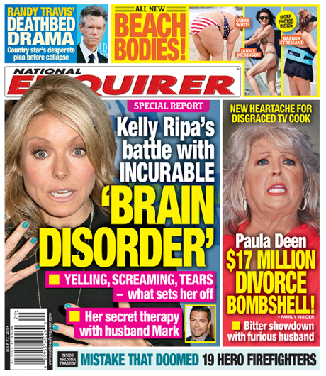 Kelly Ripa Battling Brain Disorder That Sends Her Into Rages - Report Kelly Ripa Battling Brain Disorder That Sends Her Into Rages - Report