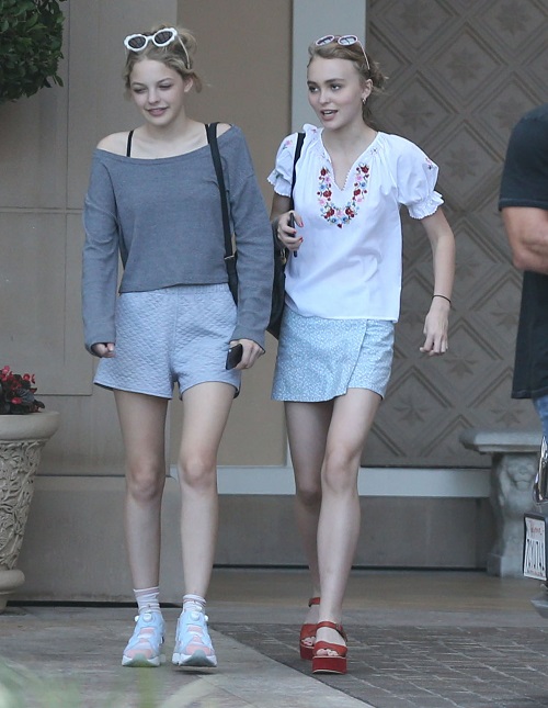 Lily-Rose Depp and Mom Vanessa Paradis at Chanel Cruise Show