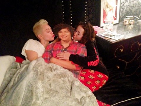 See Miley Cyrus And Harry Styles Caught In Bed Together (Photo)