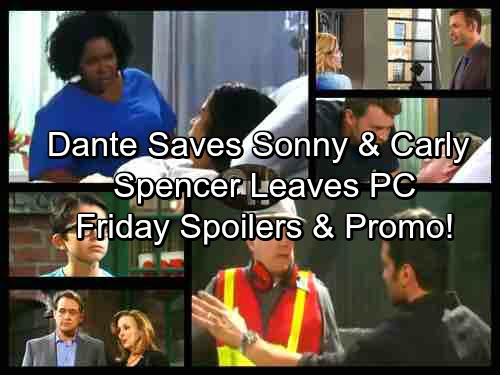 General Hospital Spoilers: Friday, August 4 – Dante Rescues Carly and Sonny – Spencer's Bad News – Ava Considers Valentin Offer