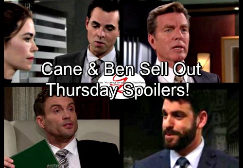 The Young and the Restless Spoilers: Thursday, August 17 - Cane Gives Ben Dirt For Jack - Lowlifes Destroy Billy and Victoria