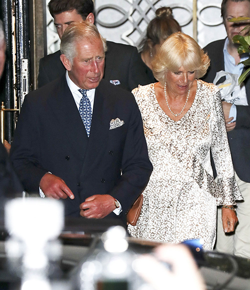 Prince Charles And Camilla Parker Bowles Dine At Scotts Restaurant In London