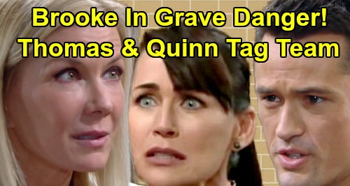 The Bold and the Beautiful Spoilers: Thomas Revenge Plot Shocks Vinny – Will Brooke Survive Quinn's Tag Team Attack?