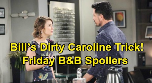 The Bold and the Beautiful Spoilers: Friday, April 24 – Bill’s Dirty Caroline Trick - Spectra vs. Forrester Monte Carlo Showdown