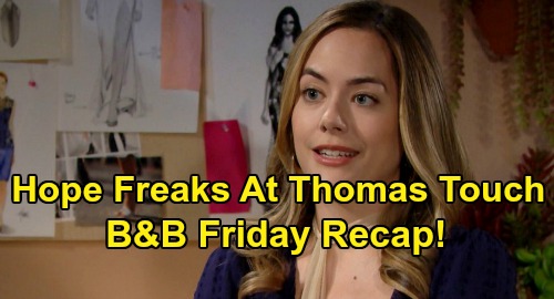 The Bold and the Beautiful Spoilers: Friday, December 27 Recap - Hope Freaks Over Thomas Touch - Zoe & Thomas Start Hot Date