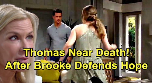 The Bold and the Beautiful Spoilers: Brooke Accused of Attempted Murder – Thomas Near Death After Fierce Mom Saves Panicked Hope