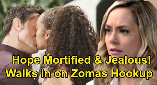 The Bold and the Beautiful Spoilers: Hope Mortified, Walks In On Thomas & Zoe Making Love – Falls Right Into Jealousy Trap