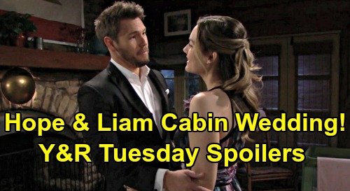 The Bold and the Beautiful Spoilers: Tuesday, March 17 - Liam & Hope's Cabin Wedding, 'Lope' Get Married - Ridge & Brooke Passion Erupts
