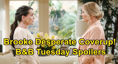 The Bold and the Beautiful Spoilers: Tuesday, March 24 - Brooke & Donna Desperate Coverup - Flo Gets Suspicious of Sally