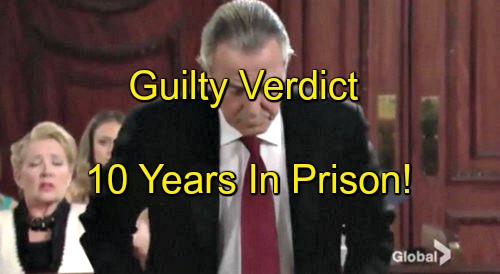 The Young and the Restless (Y&R) Spoilers: Victor Gets 10 Years in Prison After Guilty Verdict, Says Family Dead to Him