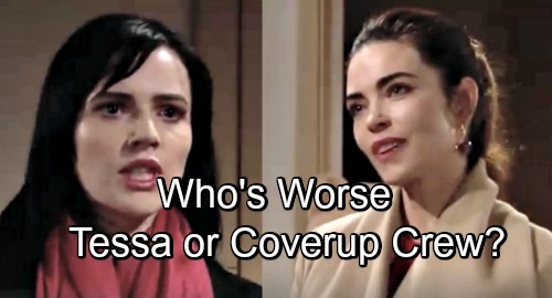 The Young and the Restless Spoilers: Coverup Crew Takes Down Tessa - Who’s Worse: Blackmailer or Dead Body Disposers?